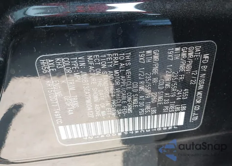 2023 Nissan Rogue Sl Fwd z USA, uszkodzony, nr VIN JN8BT3CA7PW004127